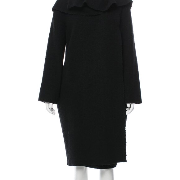 Lanvin Black Surplice Neck Coat - Picture 1 of 7